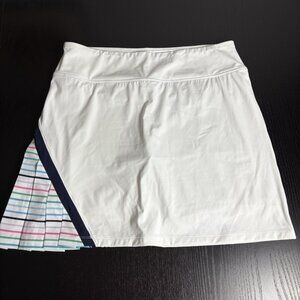 ADDISON BAY Womens XL White Athletic Skort/Skirt w/Multicolor Stripes